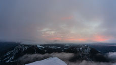 ... Morgenrot am Gipfel des Jochbergs  -  13. Oktober 2013