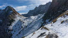 Blick zurück zur Lampsenjochhütte  -  20. Oktober 2013