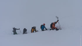 Silvretta - Heidelberger Hütte / Gegenanstieg mit Snowboard.  -  05. März 2015