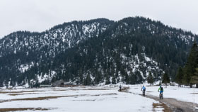 Esterbergalm MTB / fast geschlossene Schneedecke zur Esterbergalm  -  11. April 2015